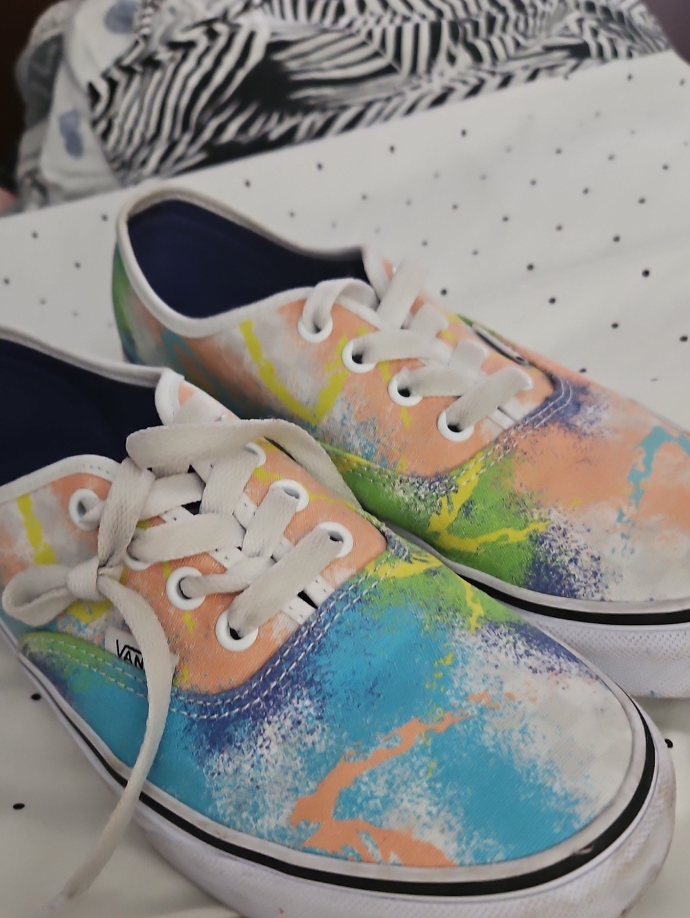 Vans Retro Mart Pastel Spray Paint Sneakers Size 7.5